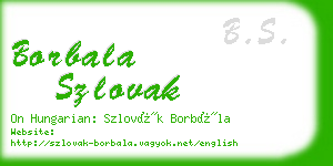 borbala szlovak business card